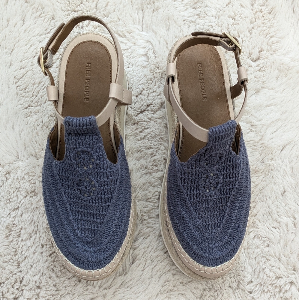 Free People Mykonos Blue Espadrille Sandals